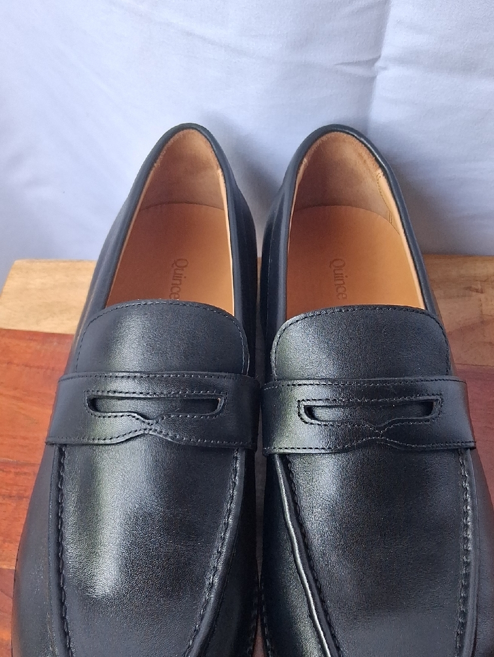 Quince Calfskin Leather Penny Loafer Black 9.5 - Picture 11 of 11